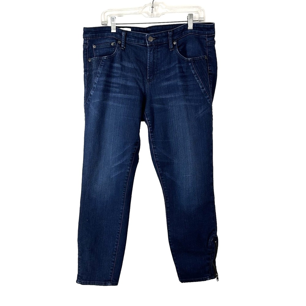 Gap 1969 Jeans Always Skinny Zip Ankles Mid Rise Denim Women's Size 32 Dark Wash